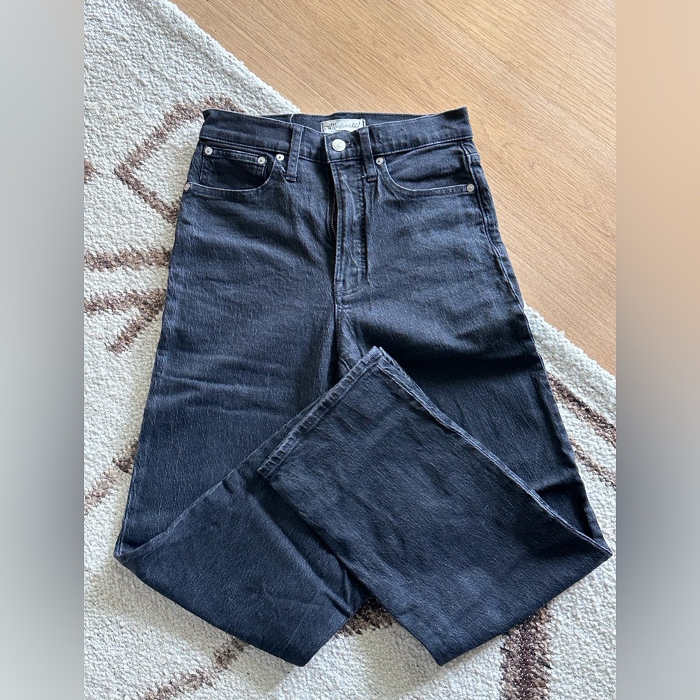 Madewell black straight leg jeans